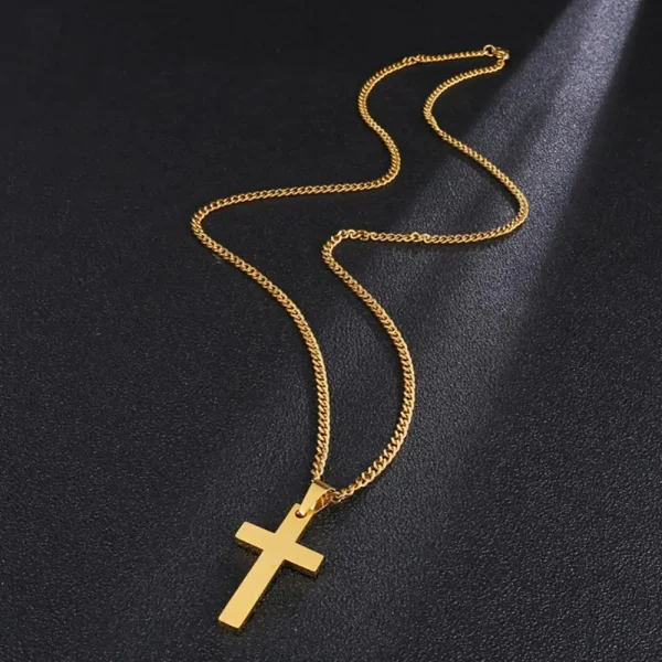Men Clavicle Chain Simple Cross Pendant Necklaces Alloy Necklace Chain Jewelry Chain Choker Christmas Day Gift Women Necklace - Image 5