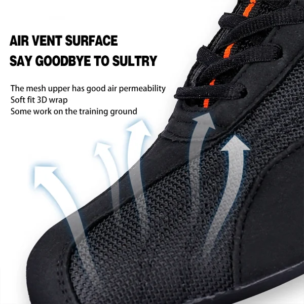 Boxing Shoes Comprehensive Training Shoes Strength Weightlifting Boxing Fighting High Help Men Women Adult Children's Sanda - Image 3