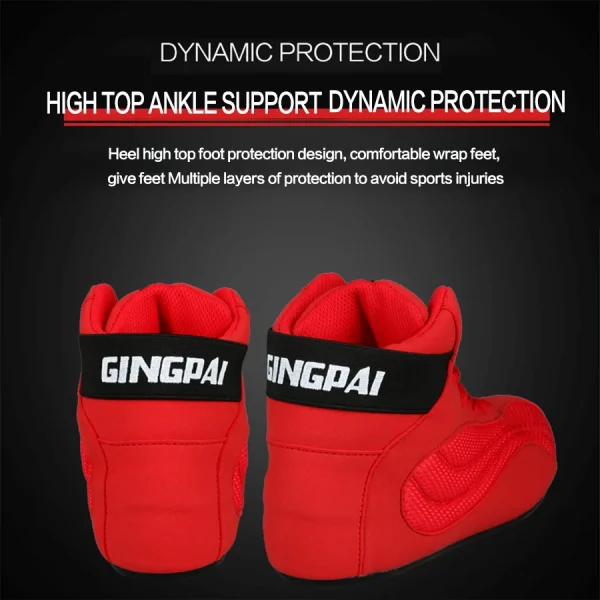 Boxing Shoes Comprehensive Training Shoes Strength Weightlifting Boxing Fighting High Help Men Women Adult Children's Sanda - Image 4