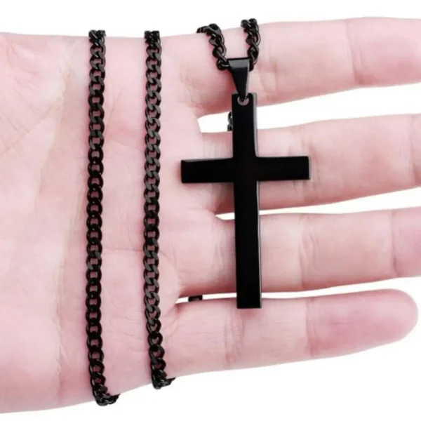 Men Clavicle Chain Simple Cross Pendant Necklaces Alloy Necklace Chain Jewelry Chain Choker Christmas Day Gift Women Necklace - Image 3