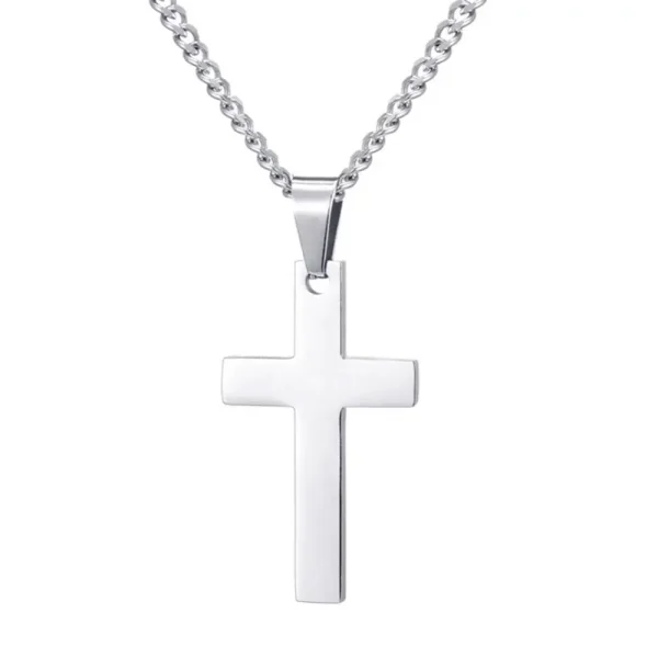 Men Clavicle Chain Simple Cross Pendant Necklaces Alloy Necklace Chain Jewelry Chain Choker Christmas Day Gift Women Necklace - Image 9