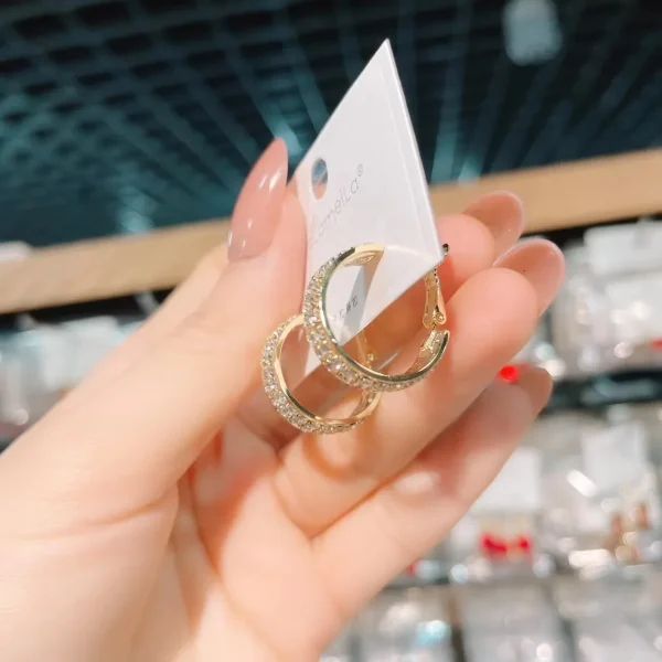 Jewelry for Women Moissanite Hoop Earrings for Women Engagement Wedding Earrings Party Anniversary Valentine's Day Gift Jewelry - Image 4