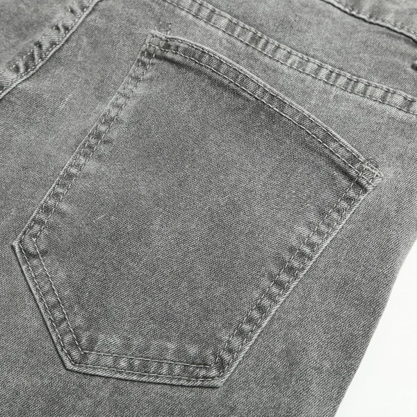 Grey Pure Color Jeans Men Elastic Waist Skinny Jeans Men 2021 Stretch No Ripped Pants Streetwear Black Mens Denim Trousers - Image 15