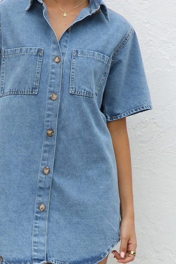 Women's Denim Pocket  Dress - Image 21