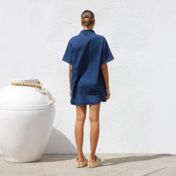 Women's Denim Pocket  Dress - Image 29
