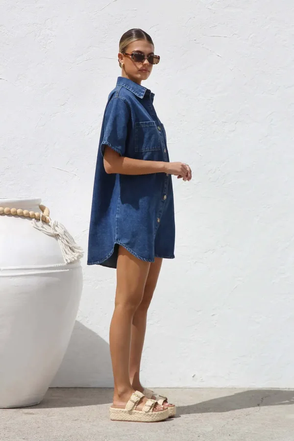 Women's Denim Pocket  Dress - Image 28