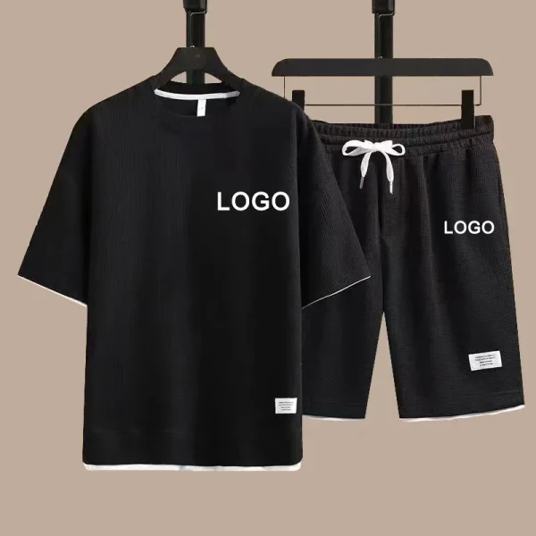 Customized Printed T-shirts Short Pants 2-Piece