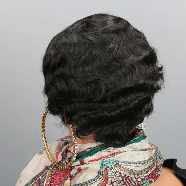 Short Finger Wave Wig Human Hair Wig For Women Brown Short Ocean Wave Wig Pixie Cut Wigs for Woman Natural Color - Image 10