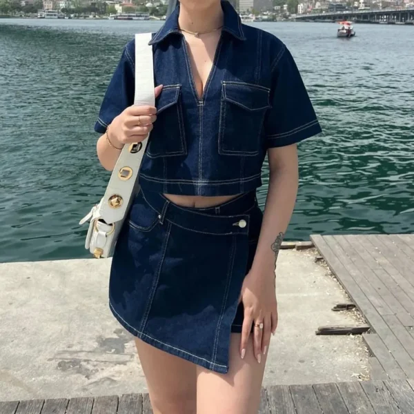 Women’s 2 Piece Denim Outfit - Image 2
