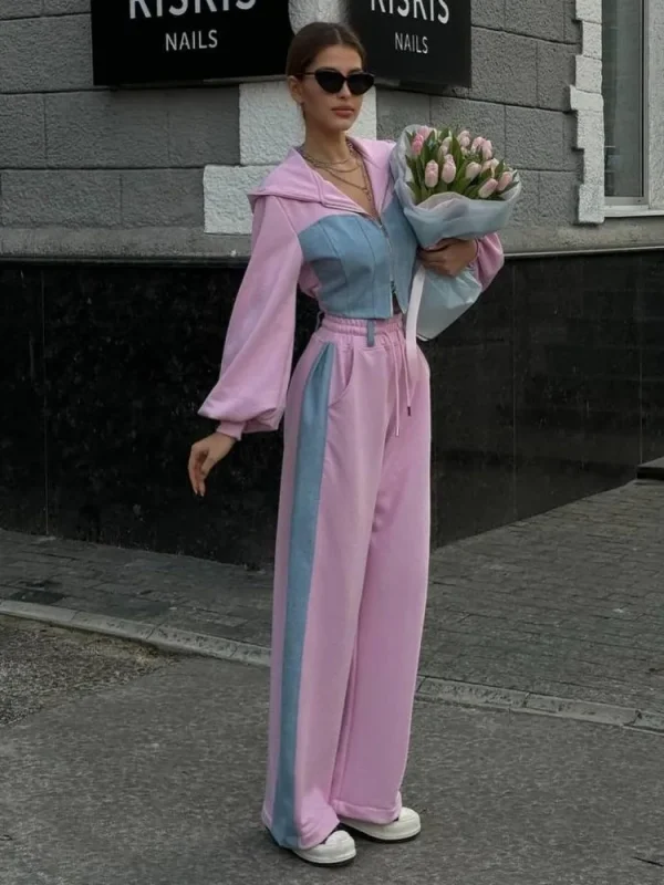 Denim 2 Piece Set Wide Leg - Image 5