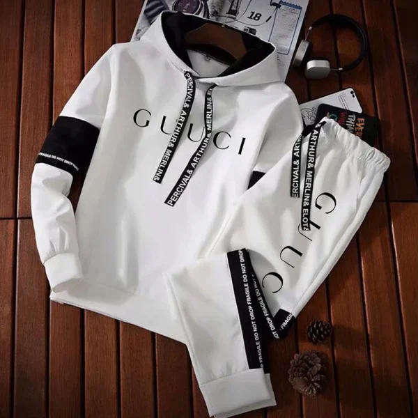 Mens Tracksuit Printing Hooded Sweatshirt Suit or Black White Tops Pants High Quality Simplicity Jogging Casual Clothing S-3XL - Image 11