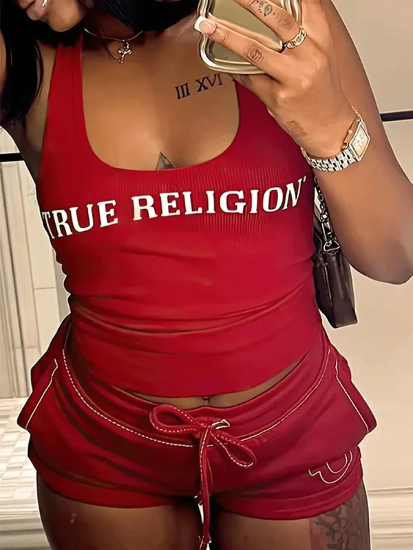 Crop Tops Summer Ribbed 2 Piece Pant Set Outfits Women Y2K Streetwear Sexy Club Graphic Crop Shirts Two Piece Set Shorts Pant - Image 3