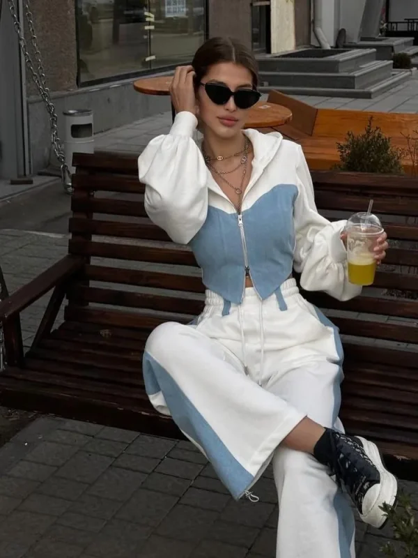 Denim 2 Piece Set Wide Leg - Image 3