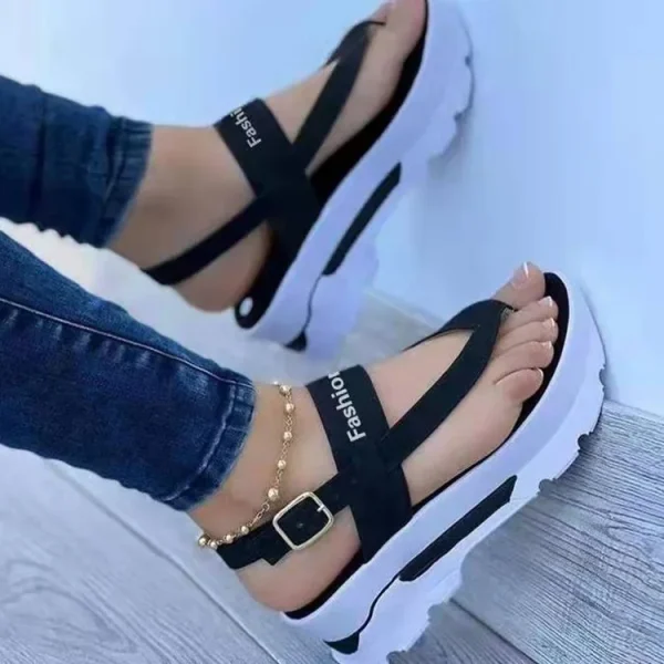 2022 Fashion Wedge Female Platform Buckle Strap Street Summer Shoes Punk Beach Wedges Women Sandals Chunky Sandalias De Mujer - Image 9