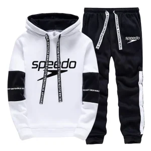 High Quality Mens Tracksuit Hot Sales Printed Casual Hooded Sweatshirts 2 Piece Set Daily Jogging Sports Black White Streetwear