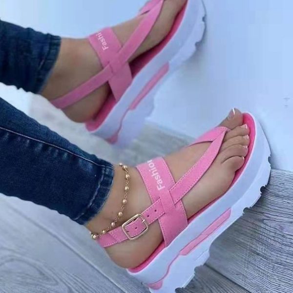 2022 Fashion Wedge Female Platform Buckle Strap Street Summer Shoes Punk Beach Wedges Women Sandals Chunky Sandalias De Mujer - Image 17