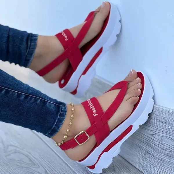2022 Fashion Wedge Female Platform Buckle Strap Street Summer Shoes Punk Beach Wedges Women Sandals Chunky Sandalias De Mujer - Image 6