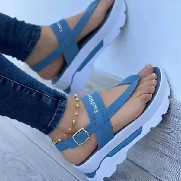 2022 Fashion Wedge Female Platform Buckle Strap Street Summer Shoes Punk Beach Wedges Women Sandals Chunky Sandalias De Mujer - Image 13