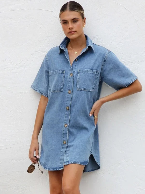 Women's Denim Pocket  Dress