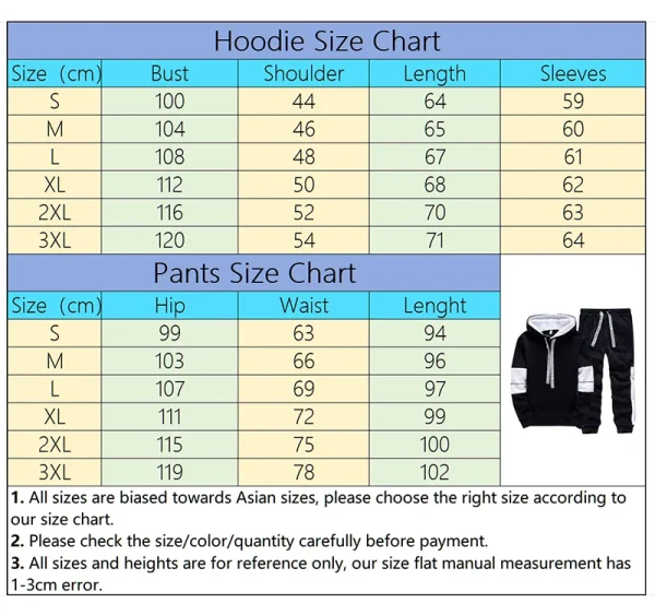 High Quality Mens Tracksuit Hot Sales Printed Casual Hooded Sweatshirts 2 Piece Set Daily Jogging Sports Black White Streetwear - Image 5