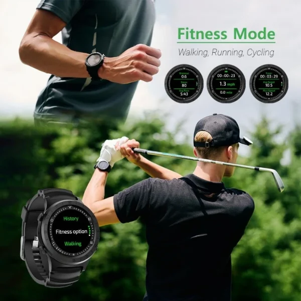 A Series Lightweight Hybrid Golf GPS Watch Slope Mode, Color Touchscreen, Green Undulation 40,000 Worldwide Preloaded Courses - Image 6