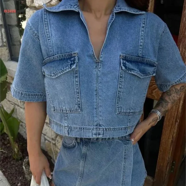 Women’s 2 Piece Denim Outfit - Image 6