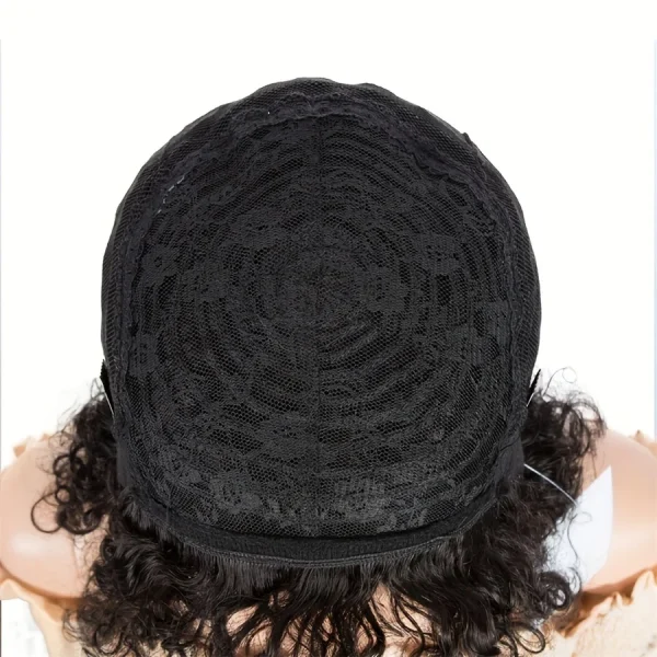 pixie cut natural black color 6inch daily party christmas use remy wig machine made wig 150% density short curly human hair wigs - Image 6