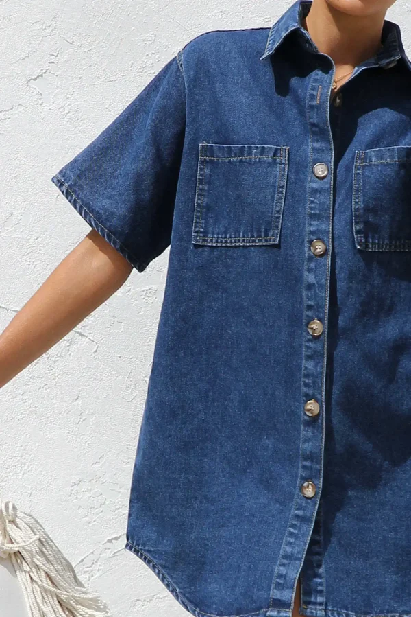 Women's Denim Pocket  Dress - Image 24