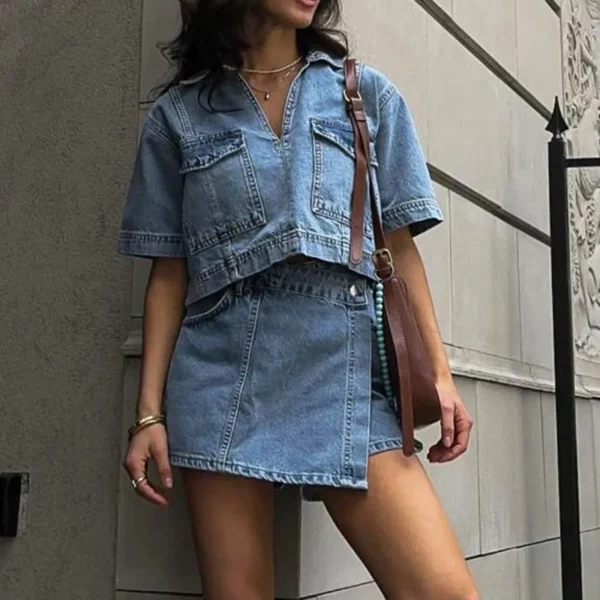 Women’s 2 Piece Denim Outfit - Image 4