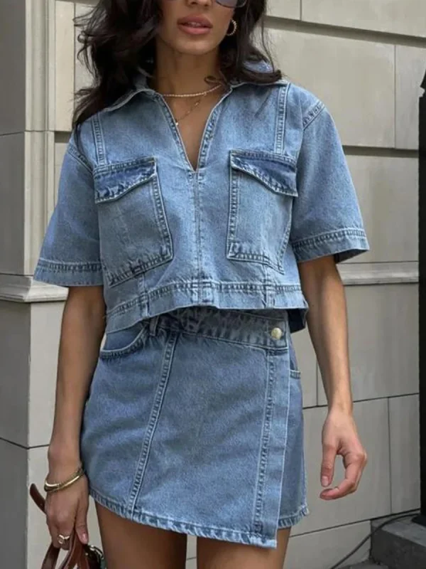 Women’s 2 Piece Denim Outfit - Image 15