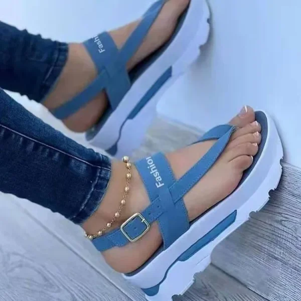 2022 Fashion Wedge Female Platform Buckle Strap Street Summer Shoes Punk Beach Wedges Women Sandals Chunky Sandalias De Mujer - Image 7