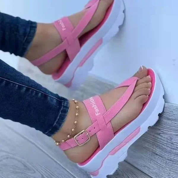 2022 Fashion Wedge Female Platform Buckle Strap Street Summer Shoes Punk Beach Wedges Women Sandals Chunky Sandalias De Mujer - Image 8