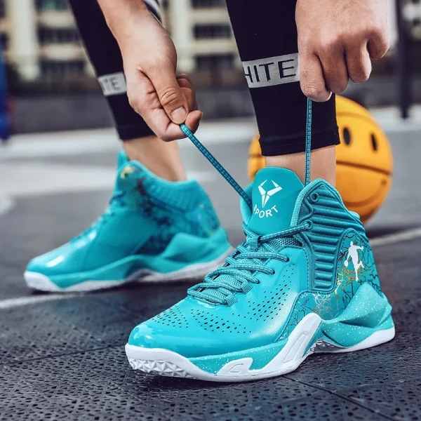 Men Basketball Shoes Field Sneaker Athletic Cushioned Basketball Boots Professional Wearable Casual Boys Training Sports Shoes - Image 2