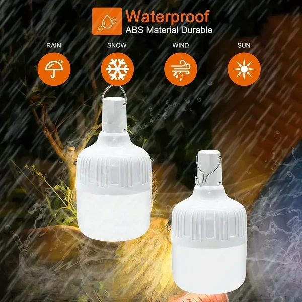 Emergency Light Outdoor Camping Supplies 60W  Edc Outdoor USB Rechargeable LED Light Bulb Lantern Hiking Sports Entertainment - Image 2