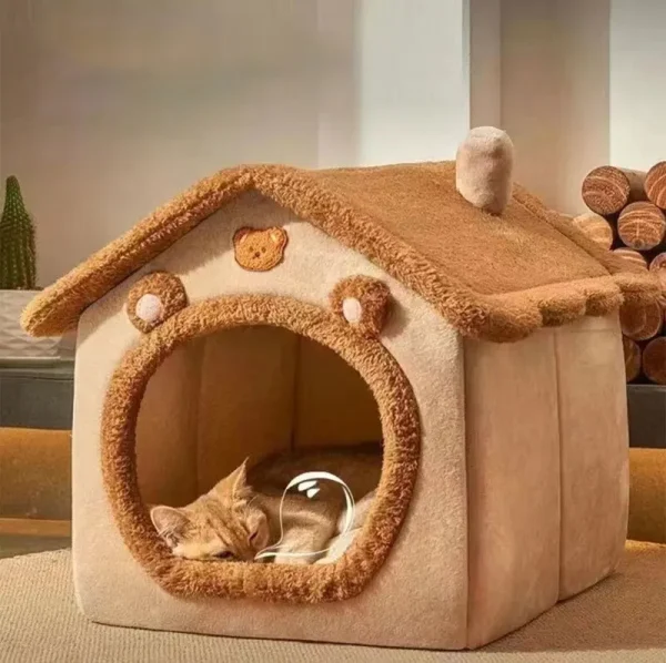 Pet Bed House Cushion Suitable for Small Medium Large Pets Foldable Pet House Removable Washable Warm Doghouse - Image 6