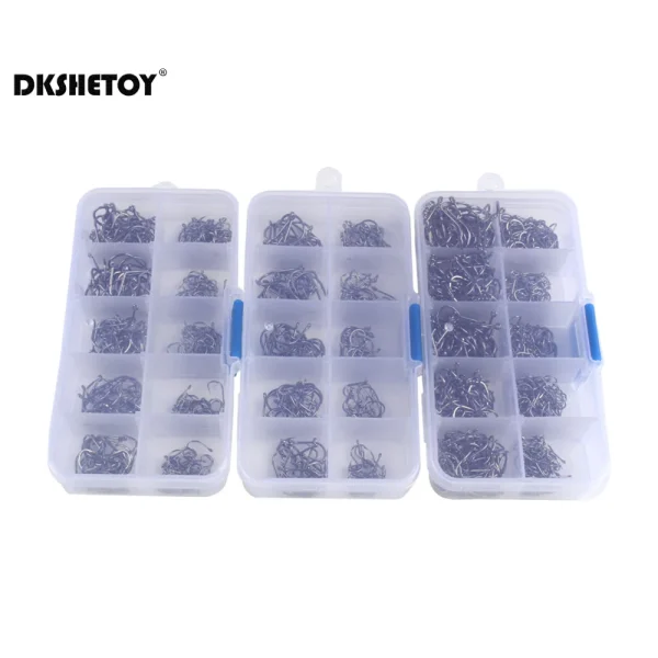 Fish Hooks with barbed fishhook For Bait With Plastic Box Kit For Saltwater Freshwater fishing tools 100-1000pcs - Image 4