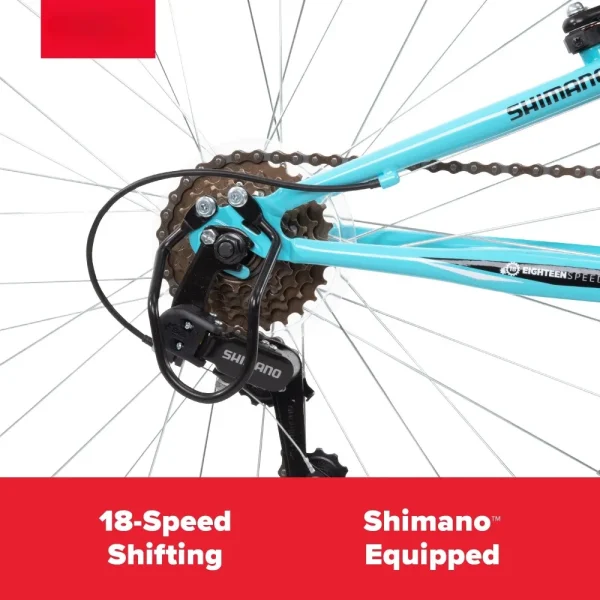 26" Trail Runner Mountain Bike, Fits Riders 5'0"+, Black/Teal, Adult - Image 4