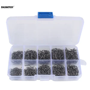 Fish Hooks with barbed fishhook For Bait With Plastic Box Kit For Saltwater Freshwater fishing tools 100-1000pcs