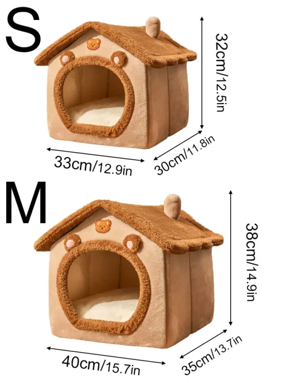 Pet Bed House Cushion Suitable for Small Medium Large Pets Foldable Pet House Removable Washable Warm Doghouse - Image 2