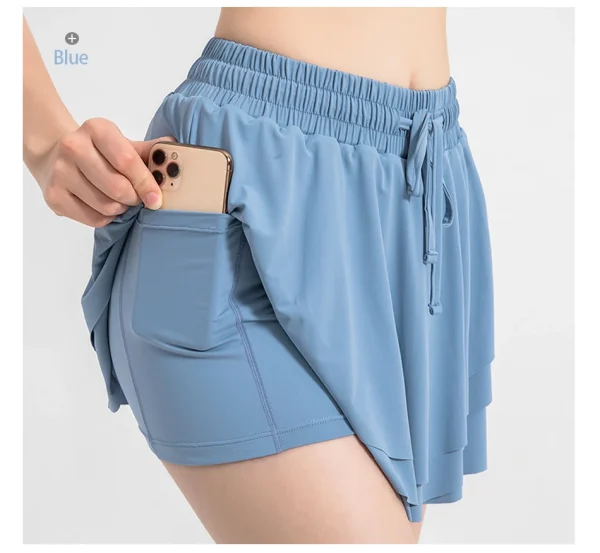 Women Sports Shorts High Waist Butt Golf Fitness - Image 27