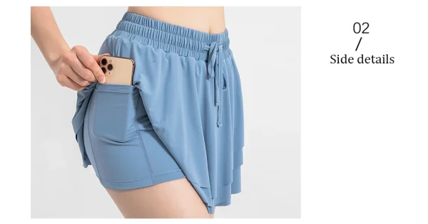 Women Sports Shorts High Waist Butt Golf Fitness - Image 38