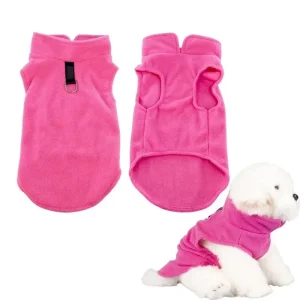 Pet Jacket Vest with D-Ring Fleece Dogs Clothes Yorkie
