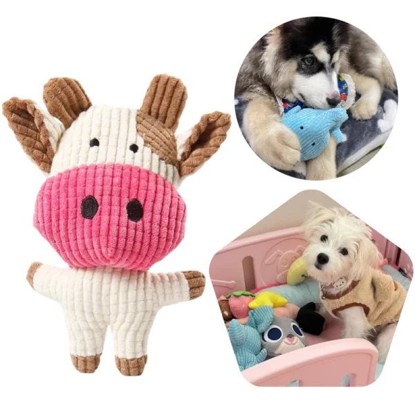 Dog Toys Squeak Pet Accessories Cow Rabbit Chew Squeaky Whistling - Image 5