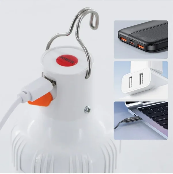 Emergency Light Outdoor Camping Supplies 60W  Edc Outdoor USB Rechargeable LED Light Bulb Lantern Hiking Sports Entertainment - Image 12