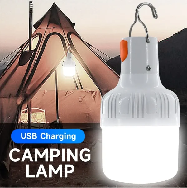 Emergency Light Outdoor Camping Supplies 60W  Edc Outdoor USB Rechargeable LED Light Bulb Lantern Hiking Sports Entertainment - Image 9