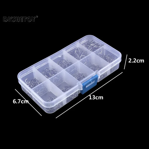 Fish Hooks with barbed fishhook For Bait With Plastic Box Kit For Saltwater Freshwater fishing tools 100-1000pcs - Image 3
