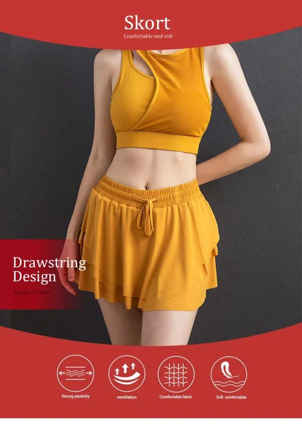 Women Sports Shorts High Waist Butt Golf Fitness - Image 16