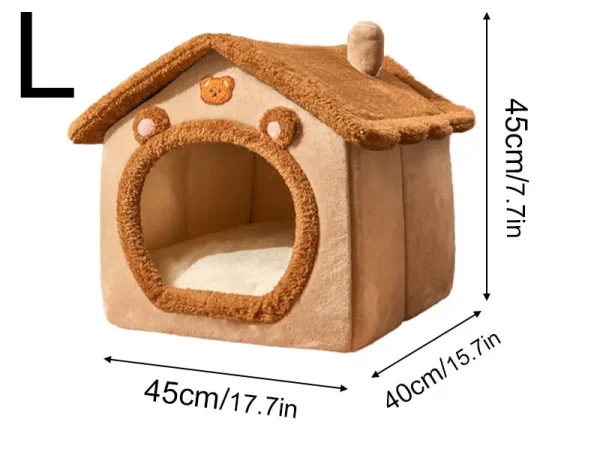 Pet Bed House Cushion Suitable for Small Medium Large Pets Foldable Pet House Removable Washable Warm Doghouse - Image 3
