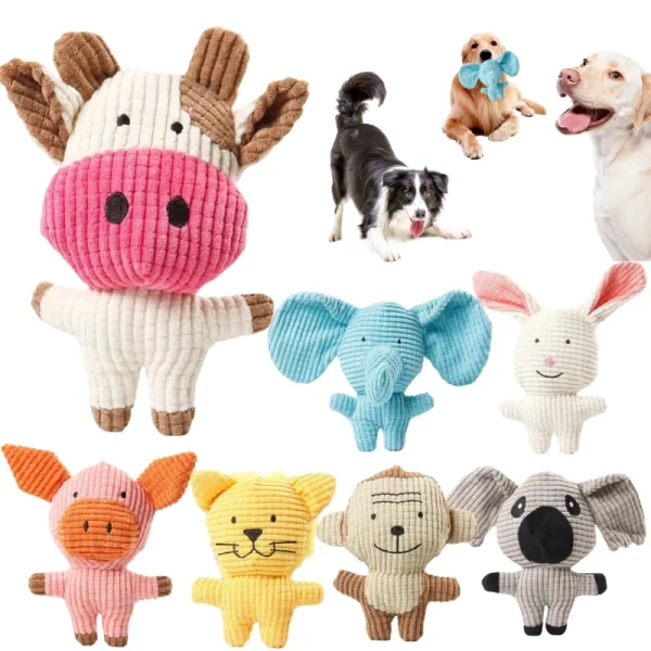 Dog Toys Squeak Pet Accessories Cow Rabbit Chew Squeaky Whistling - Image 14