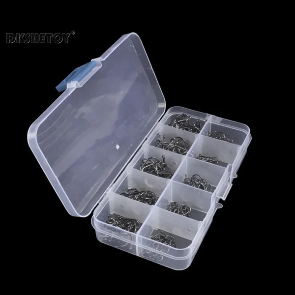 Fish Hooks with barbed fishhook For Bait With Plastic Box Kit For Saltwater Freshwater fishing tools 100-1000pcs - Image 2